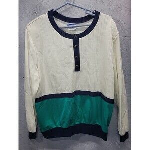 Vintage 80s Cape‎ Cod Sportswear Shirt Colorblock Blouse XL